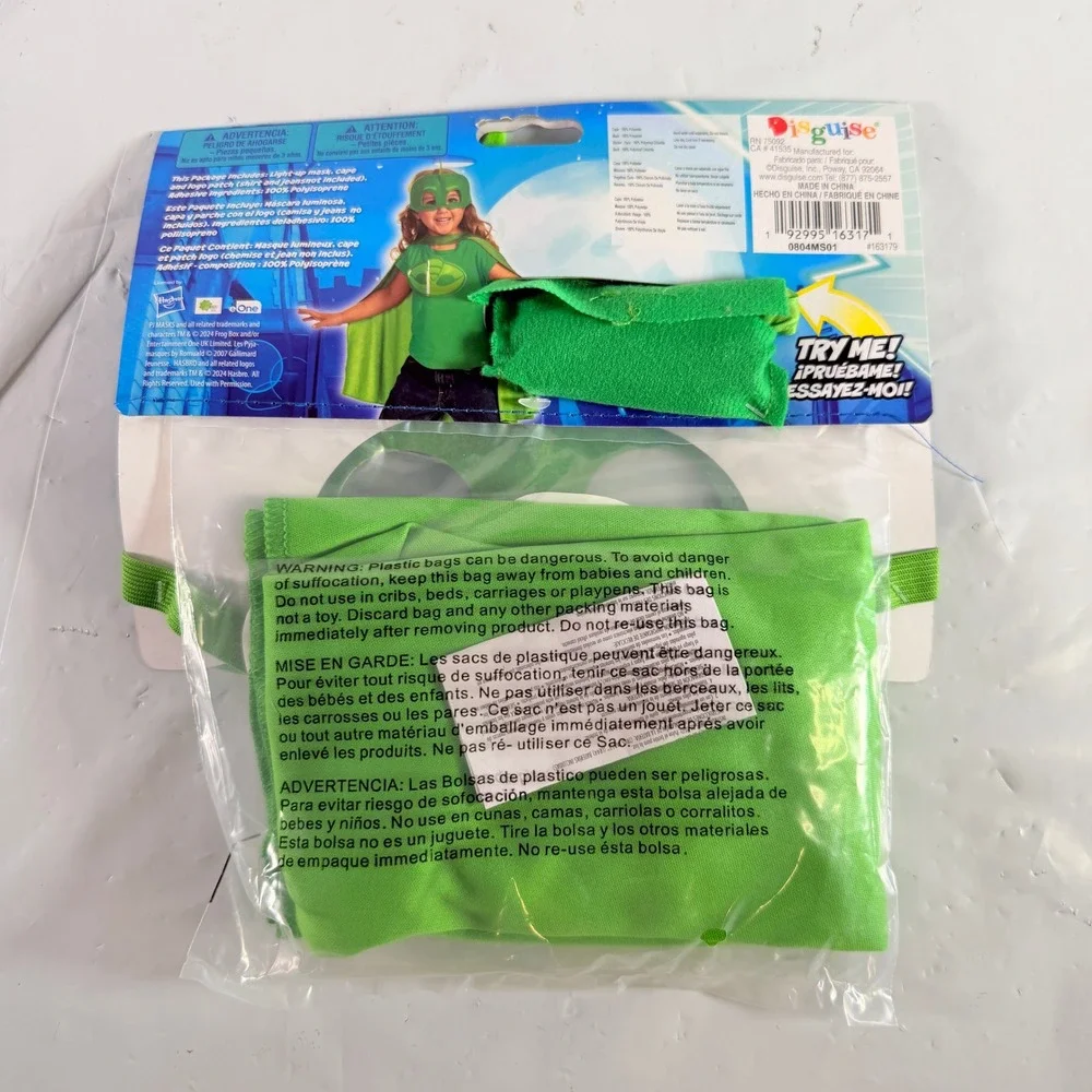PJ Masks Power Heroes Gekko Light-Up Mask & Cape Accessory Kit Disguise New